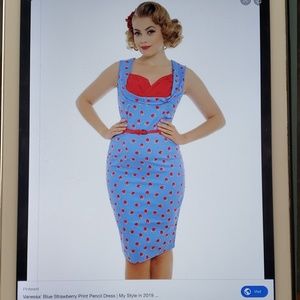 Lindy Bop Strawberry print wiggle dress